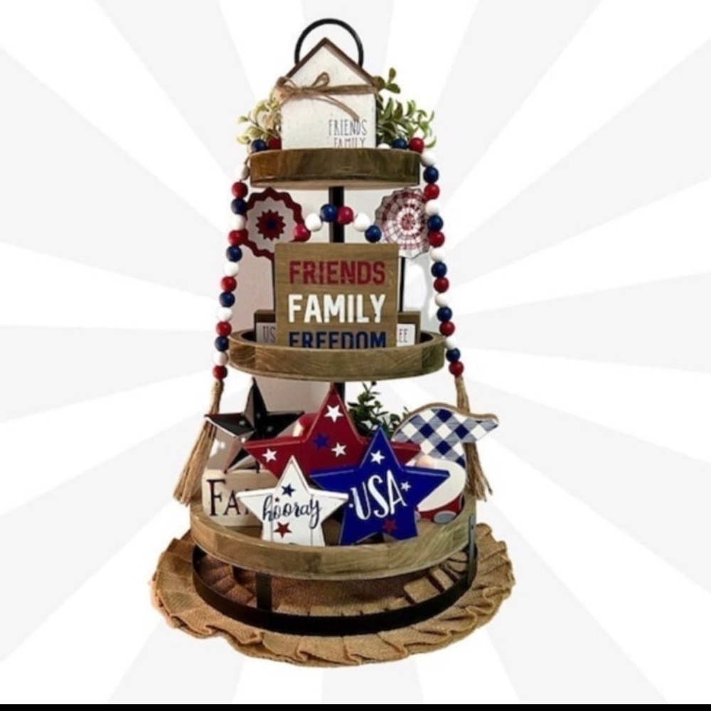 Patriotic Tiered Tray Decor Bundle including tray!